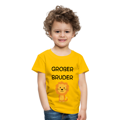 Kinder Premium T-Shirt - Großer Bruder Löwe - Sonnengelb