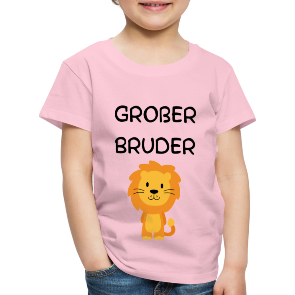 Kinder Premium T-Shirt - Großer Bruder Löwe - Hellrosa