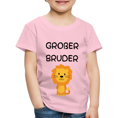 Kinder Premium T-Shirt - Großer Bruder Löwe - Hellrosa