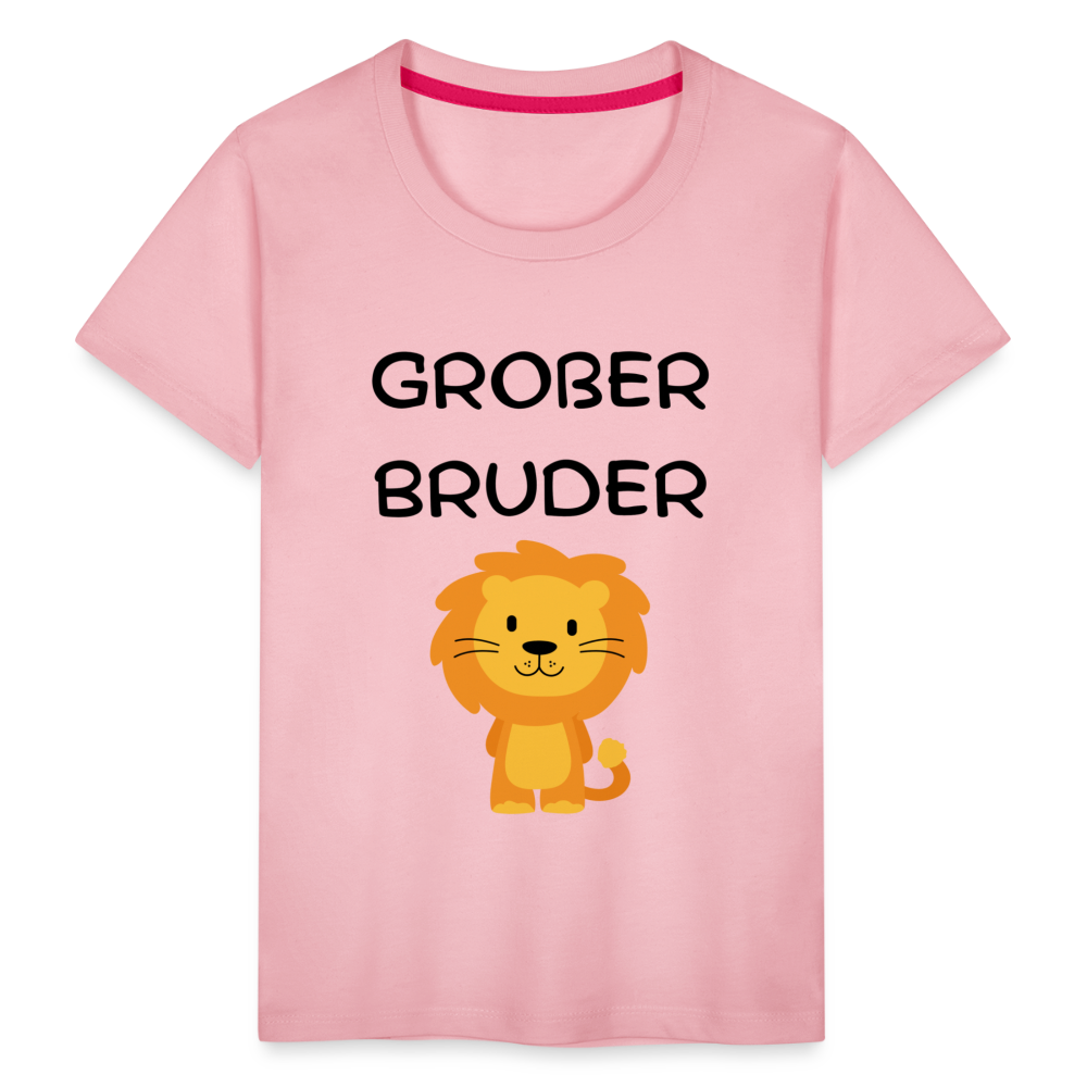 Kinder Premium T-Shirt - Großer Bruder Löwe - Hellrosa