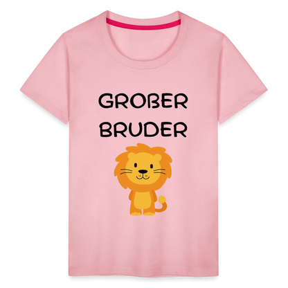 Kinder Premium T-Shirt - Großer Bruder Löwe - Hellrosa