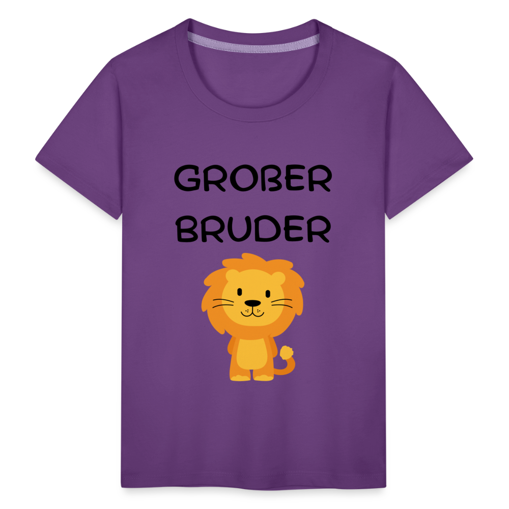 Kinder Premium T-Shirt - Großer Bruder Löwe - Lila