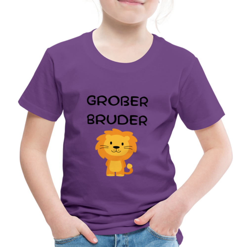 Kinder Premium T-Shirt - Großer Bruder Löwe - Lila