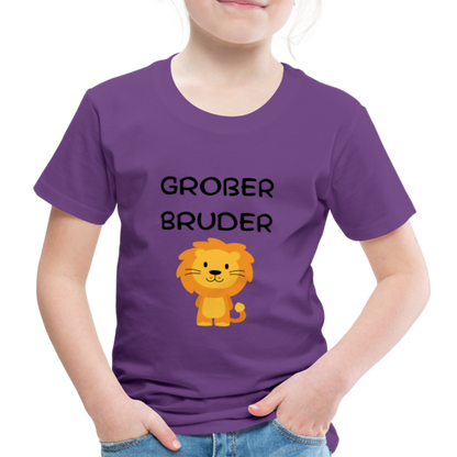 Kinder Premium T-Shirt - Großer Bruder Löwe - Lila