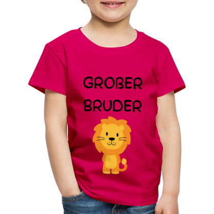 Kinder Premium T-Shirt - Großer Bruder Löwe - dunkles Pink