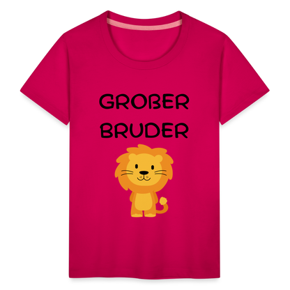 Kinder Premium T-Shirt - Großer Bruder Löwe - dunkles Pink