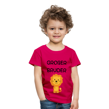 Kinder Premium T-Shirt - Großer Bruder Löwe - dunkles Pink