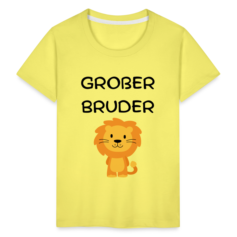 Kinder Premium T-Shirt - Großer Bruder Löwe - Gelb