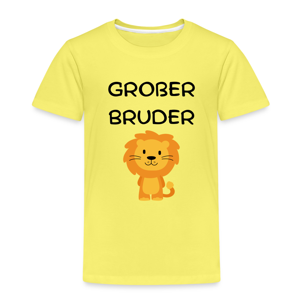 Kinder Premium T-Shirt - Großer Bruder Löwe - Gelb