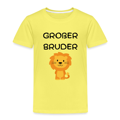 Kinder Premium T-Shirt - Großer Bruder Löwe - Gelb