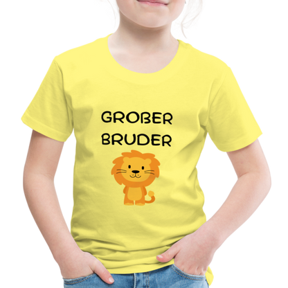 Kinder Premium T-Shirt - Großer Bruder Löwe - Gelb