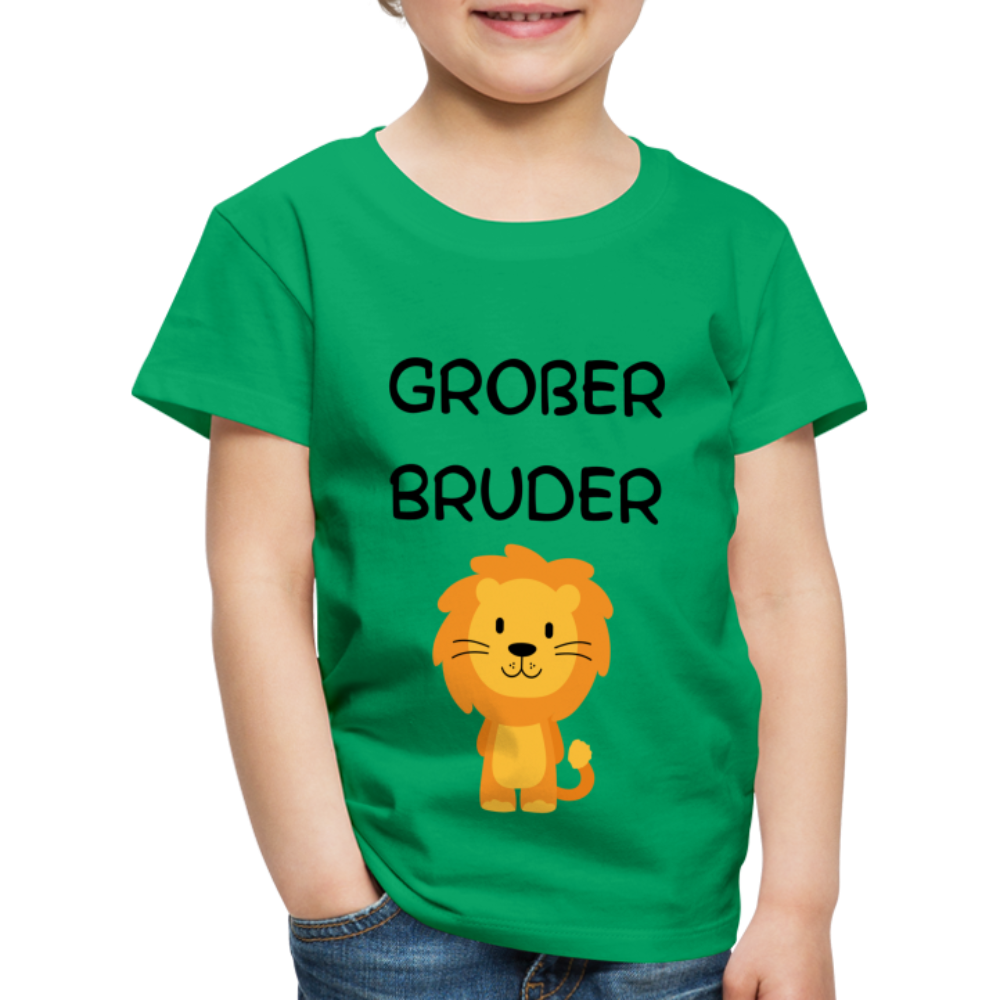 Kinder Premium T-Shirt - Großer Bruder Löwe - Kelly Green