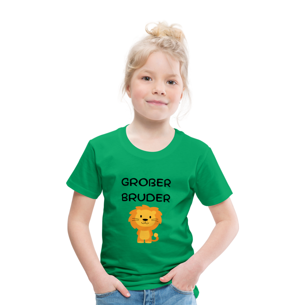 Kinder Premium T-Shirt - Großer Bruder Löwe - Kelly Green