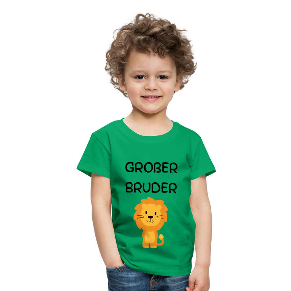 Kinder Premium T-Shirt - Großer Bruder Löwe - Kelly Green