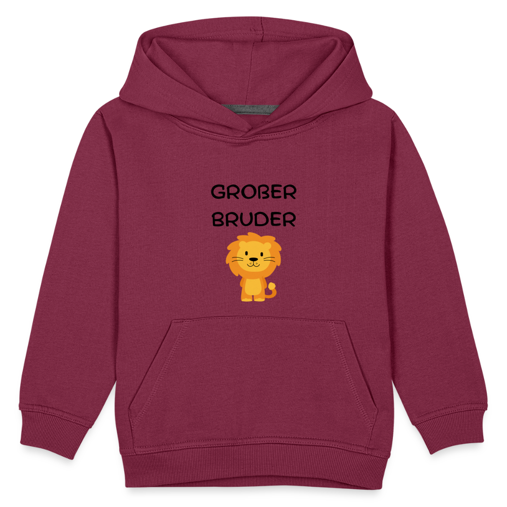 Kinder Premium Hoodie - Großer Bruder Löwe - Bordeaux