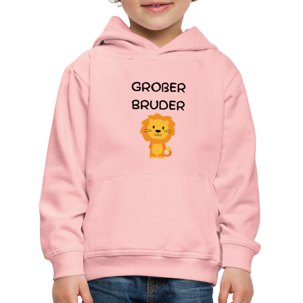 Kinder Premium Hoodie - Großer Bruder Löwe - Kristallrosa