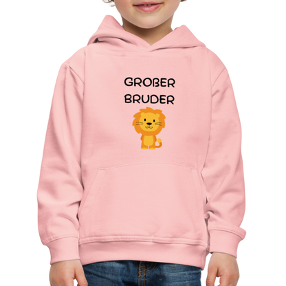 Kinder Premium Hoodie - Großer Bruder Löwe - Kristallrosa