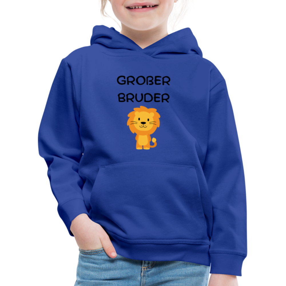 Kinder Premium Hoodie - Großer Bruder Löwe - Royalblau