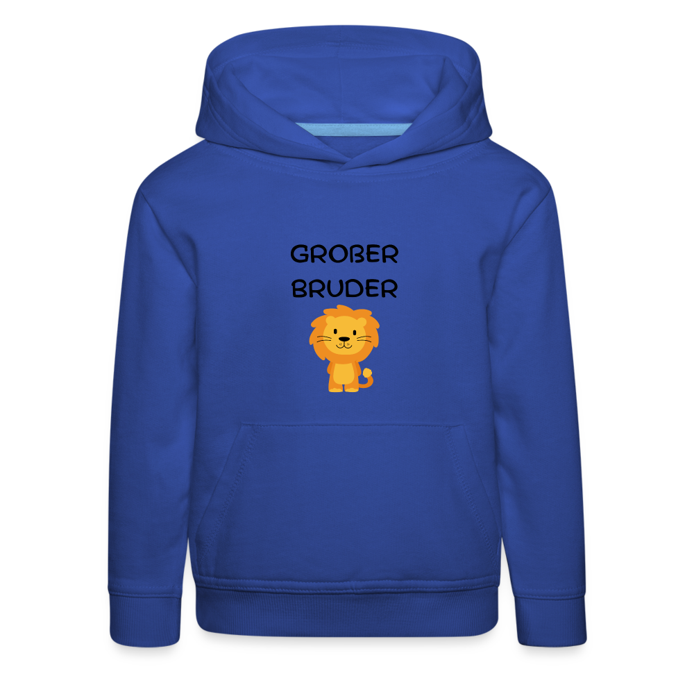 Kinder Premium Hoodie - Großer Bruder Löwe - Royalblau