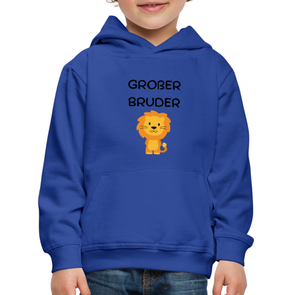 Kinder Premium Hoodie - Großer Bruder Löwe - Royalblau