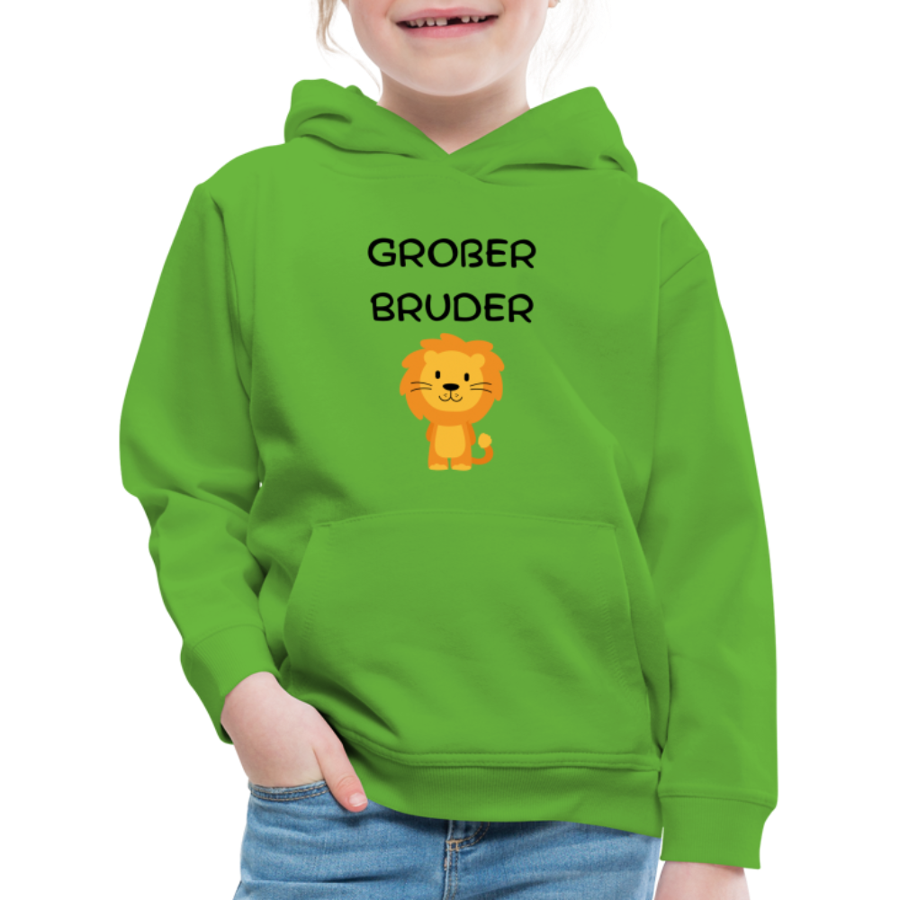 Kinder Premium Hoodie - Großer Bruder Löwe - Hellgrün