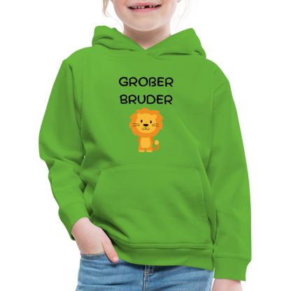 Kinder Premium Hoodie - Großer Bruder Löwe - Hellgrün