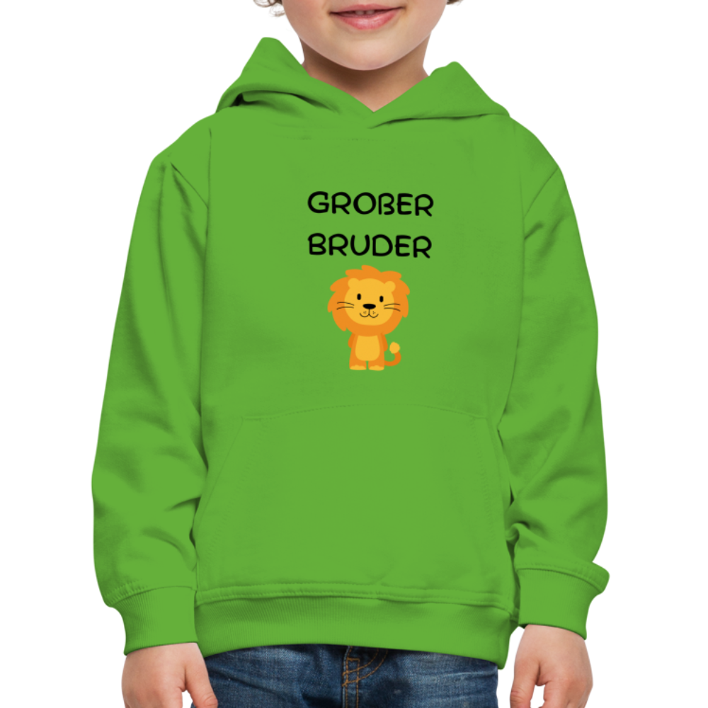 Kinder Premium Hoodie - Großer Bruder Löwe - Hellgrün