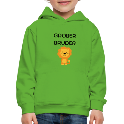 Kinder Premium Hoodie - Großer Bruder Löwe - Hellgrün