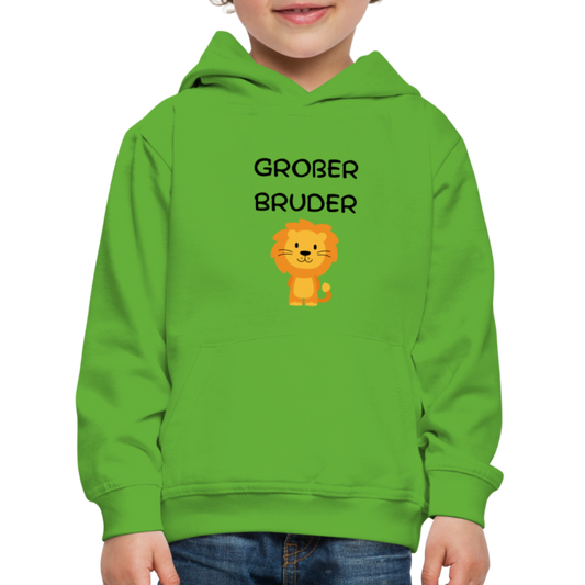 Kinder Premium Hoodie - Großer Bruder Löwe - Hellgrün