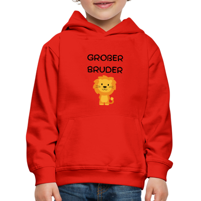 Kinder Premium Hoodie - Großer Bruder Löwe - Rot