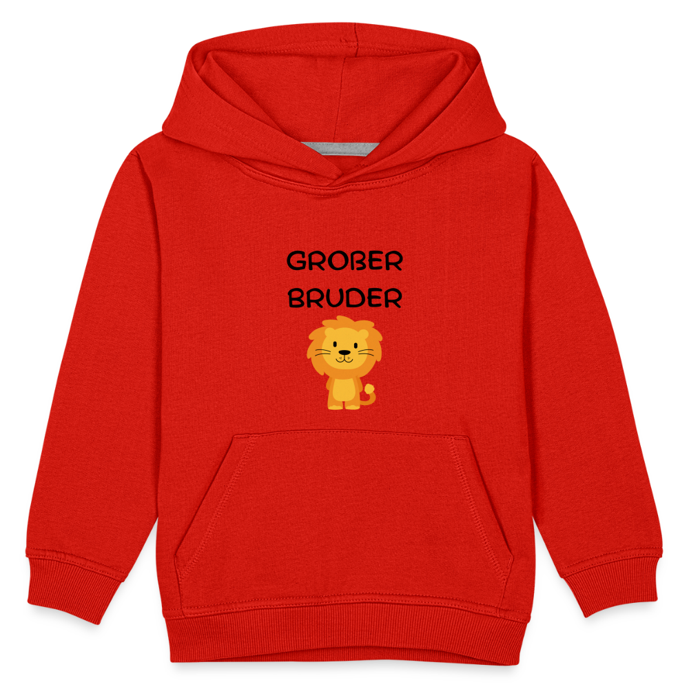 Kinder Premium Hoodie - Großer Bruder Löwe - Rot