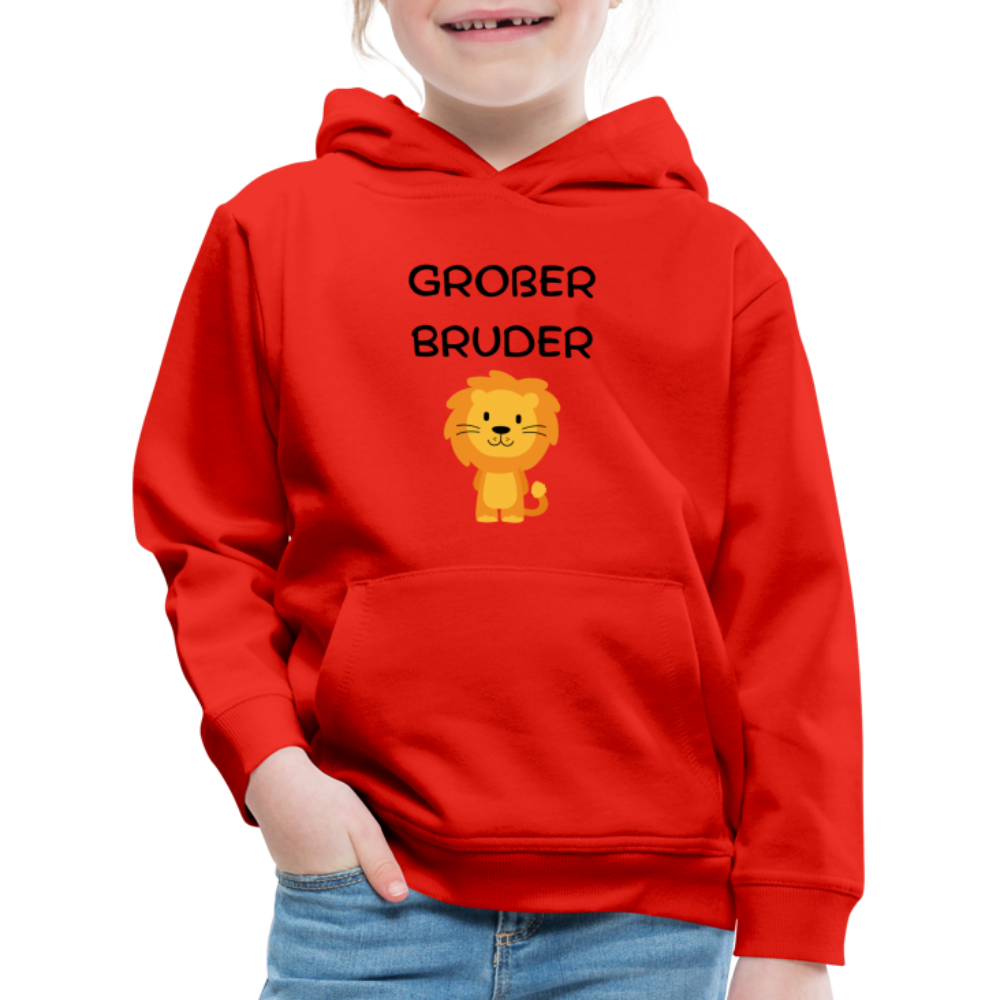 Kinder Premium Hoodie - Großer Bruder Löwe - Rot