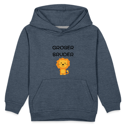 Kinder Premium Hoodie - Großer Bruder Löwe - Jeansblau