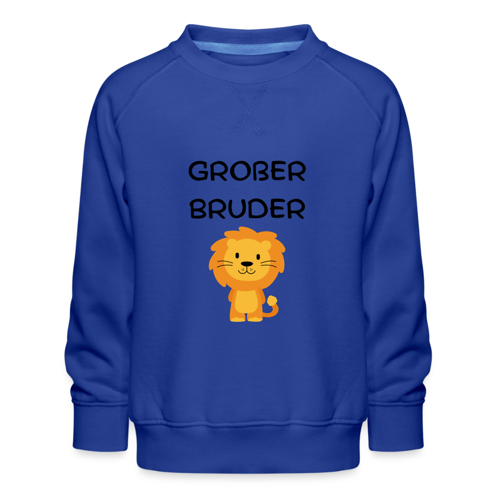 Kinder Premium Pullover - Großer Bruder Löwe - Royalblau