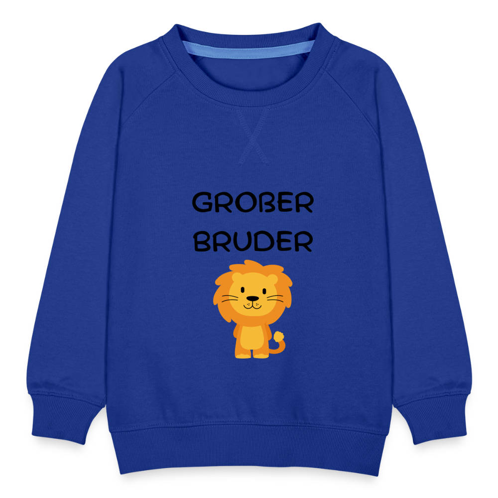 Kinder Premium Pullover - Großer Bruder Löwe - Royalblau