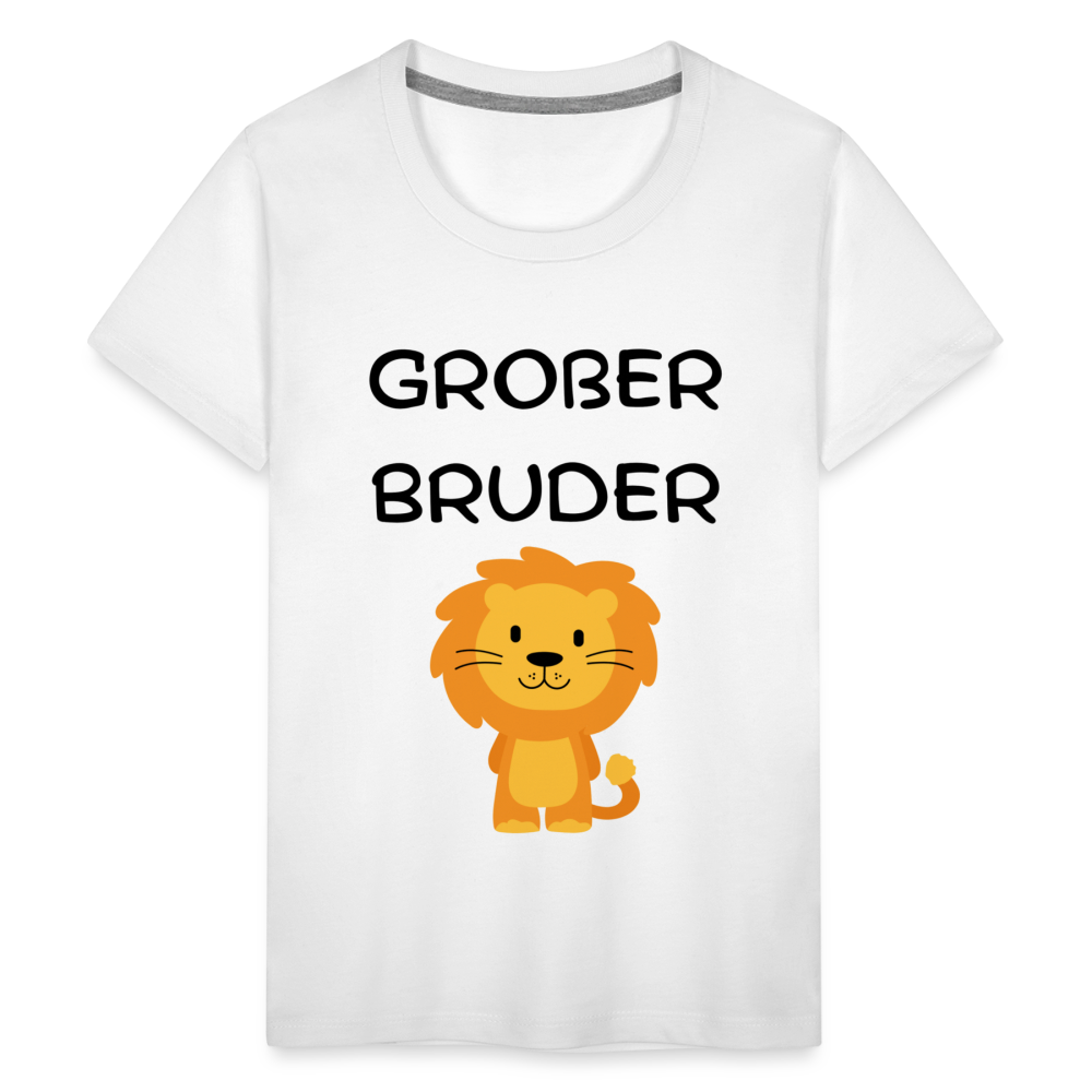 Teenager Premium T-Shirt - Großer Bruder Löwe - weiß