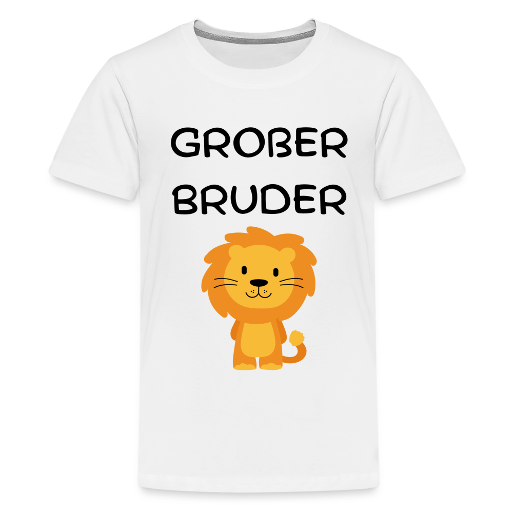 Teenager Premium T-Shirt - Großer Bruder Löwe - weiß