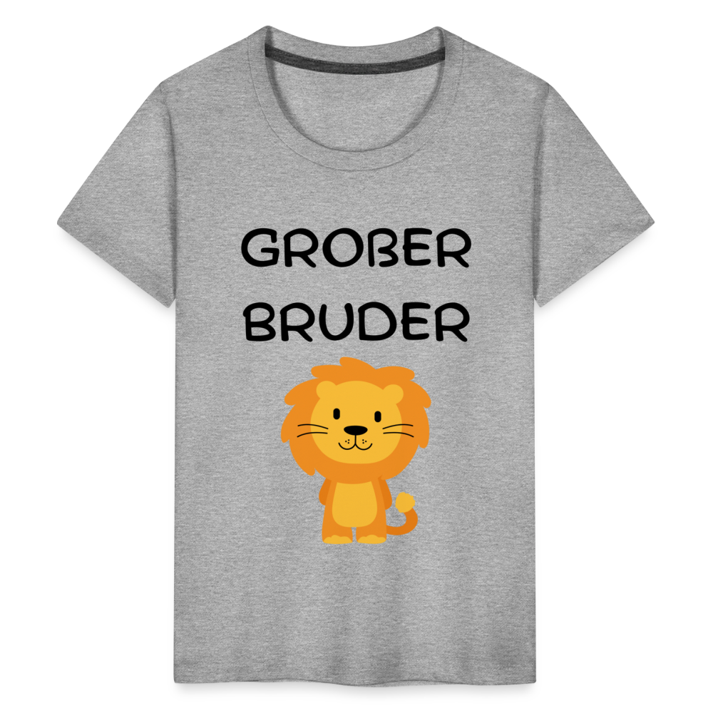 Teenager Premium T-Shirt - Großer Bruder Löwe - Grau meliert