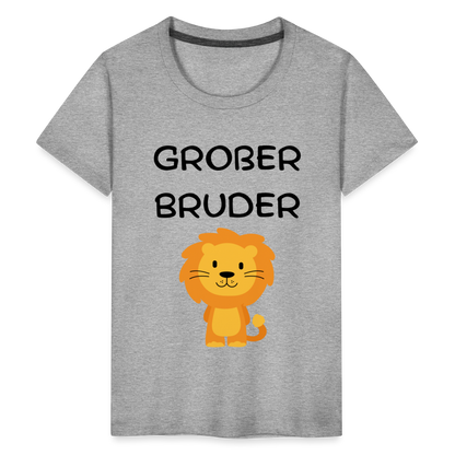 Teenager Premium T-Shirt - Großer Bruder Löwe - Grau meliert