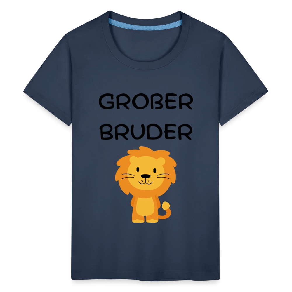 Teenager Premium T-Shirt - Großer Bruder Löwe - Navy