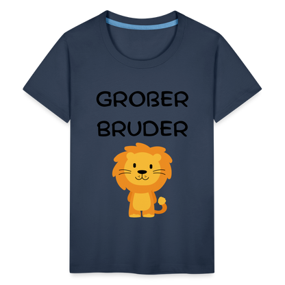 Teenager Premium T-Shirt - Großer Bruder Löwe - Navy