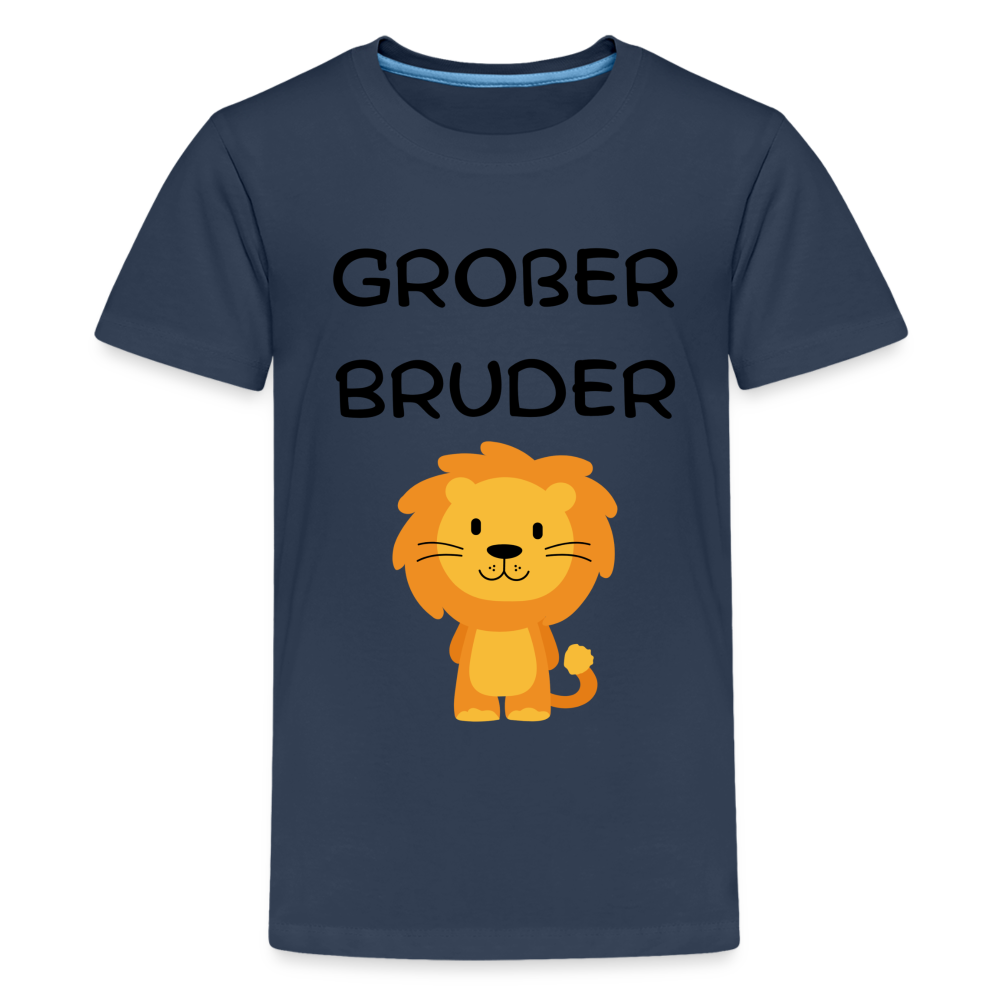 Teenager Premium T-Shirt - Großer Bruder Löwe - Navy