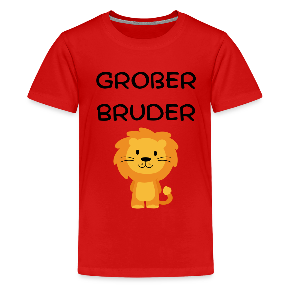 Teenager Premium T-Shirt - Großer Bruder Löwe - Rot