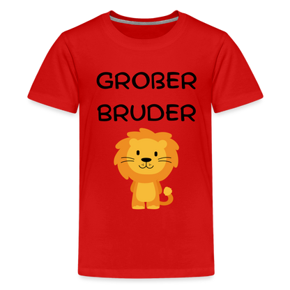 Teenager Premium T-Shirt - Großer Bruder Löwe - Rot