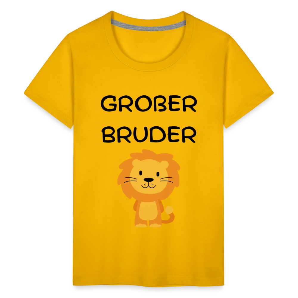 Teenager Premium T-Shirt - Großer Bruder Löwe - Sonnengelb