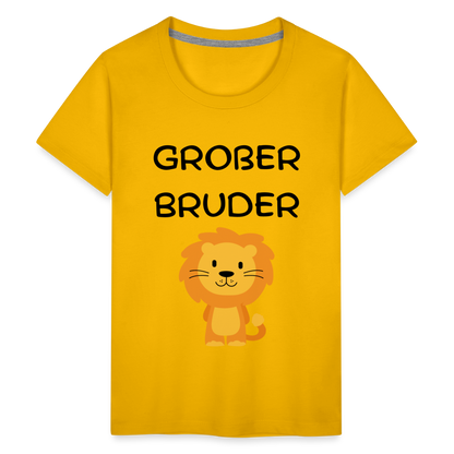 Teenager Premium T-Shirt - Großer Bruder Löwe - Sonnengelb