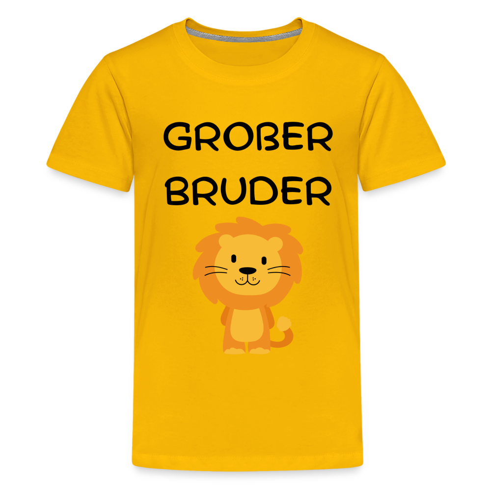 Teenager Premium T-Shirt - Großer Bruder Löwe - Sonnengelb