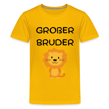 Teenager Premium T-Shirt - Großer Bruder Löwe - Sonnengelb