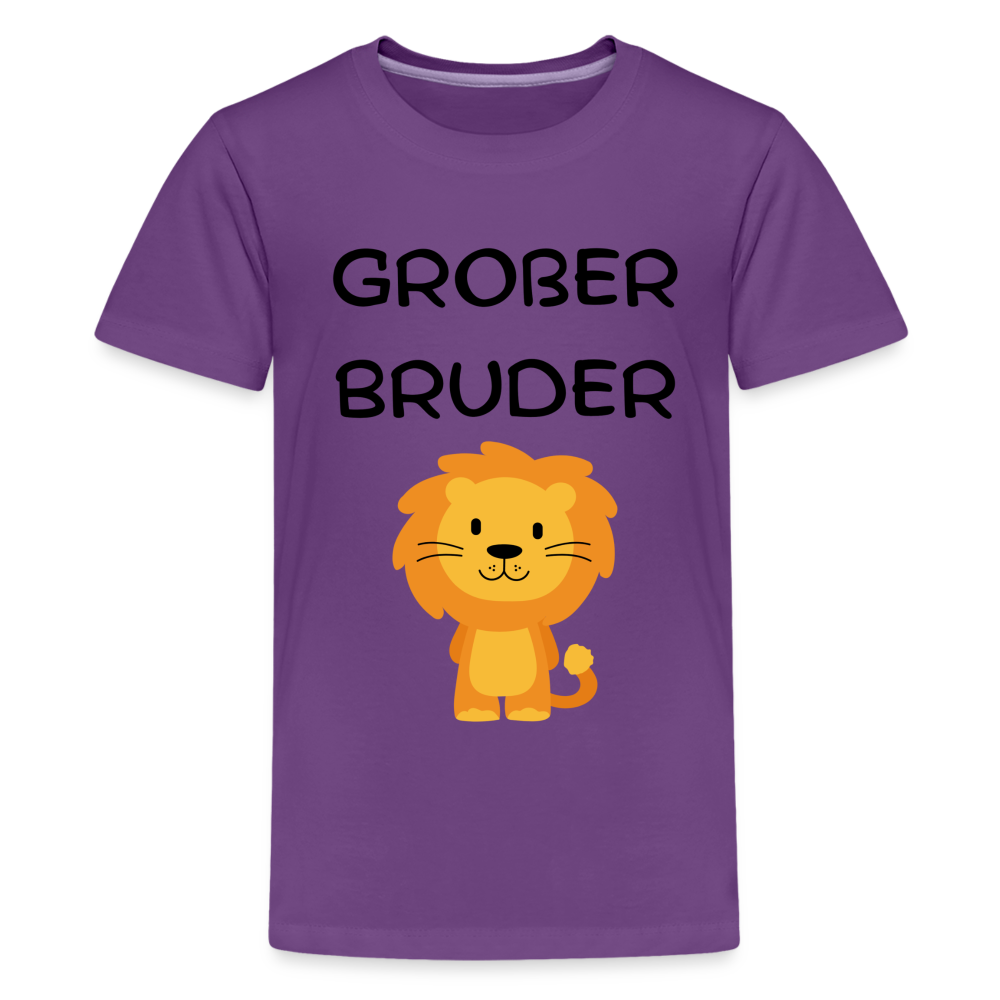 Teenager Premium T-Shirt - Großer Bruder Löwe - Lila