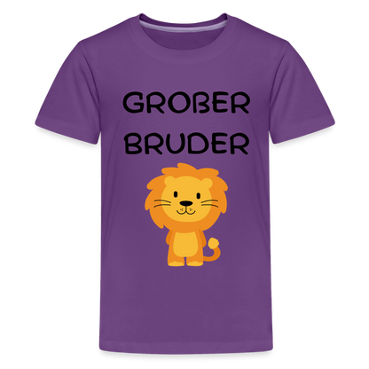 Teenager Premium T-Shirt - Großer Bruder Löwe - Lila